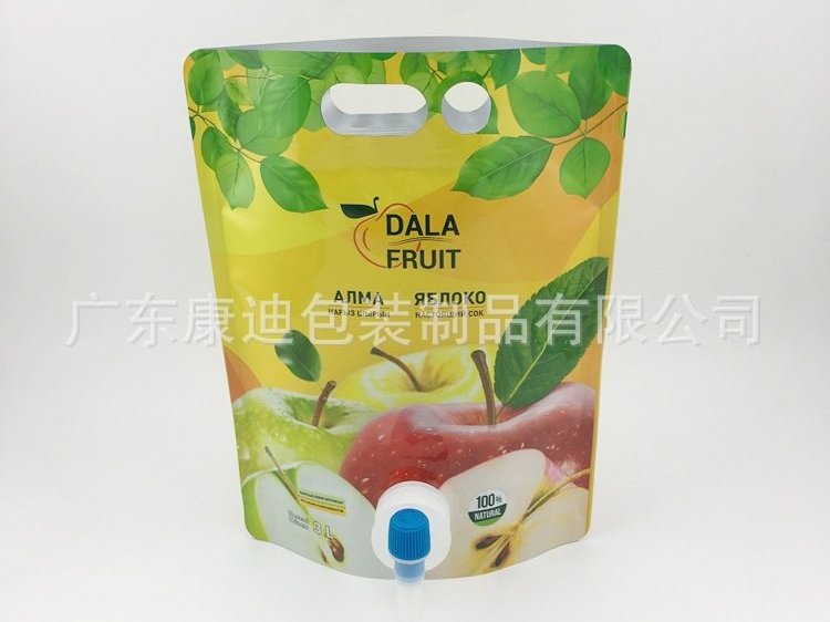 适装1.5L浓缩果汁与3L纯净水的液体阀门袋