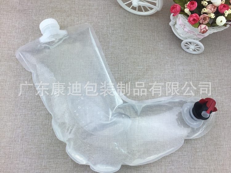 带挂扣3L红酒阀门袋 袜子造型液体食品包装