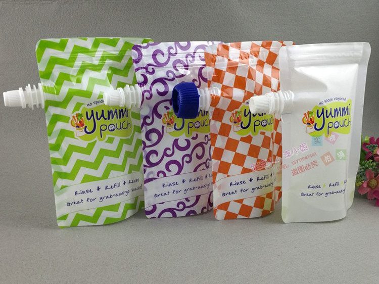 Custom Cartoon Cap Stand-Up Spout Pouch for Kids Juice and Puree