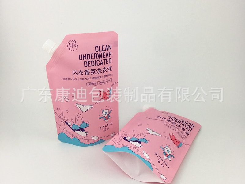 Matte Finish Spouted Liquid Pouch for 500ml Laundry Detergent and Fabric Softener