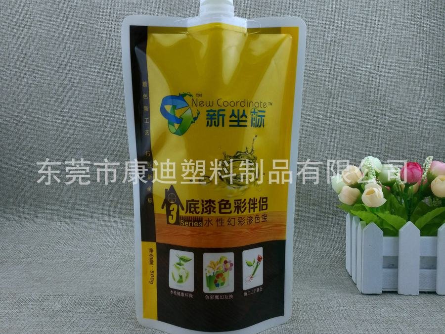 Light-Blocking Thick Aluminum Foil Stand-Up Pouch with Spout for Coatings and Paint