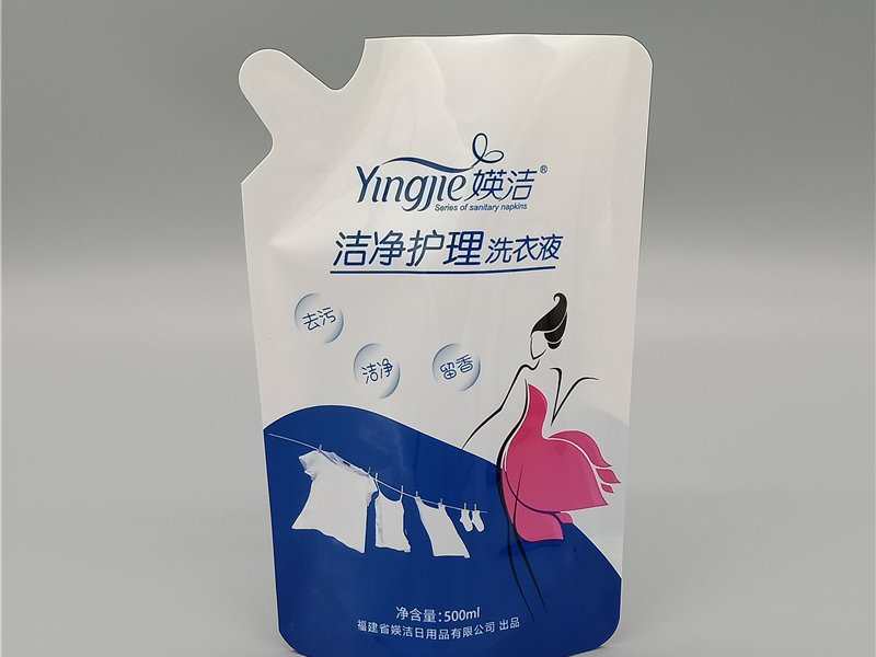 Self Standing Bag Cleaning And Nursing Laundry Detergent False Mouth Stand Up Pouch
