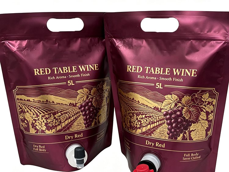 Stand-up Valve Pouch for Wine, Multiple Formats
