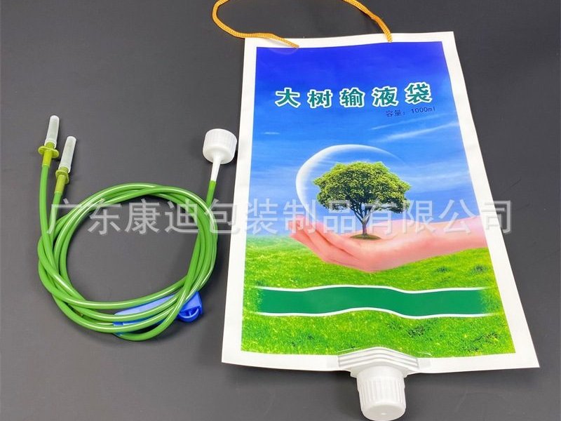 1000ml Double-Needle Liquid Packaging Bag with Handle for Tree Infusion and Fertilizer