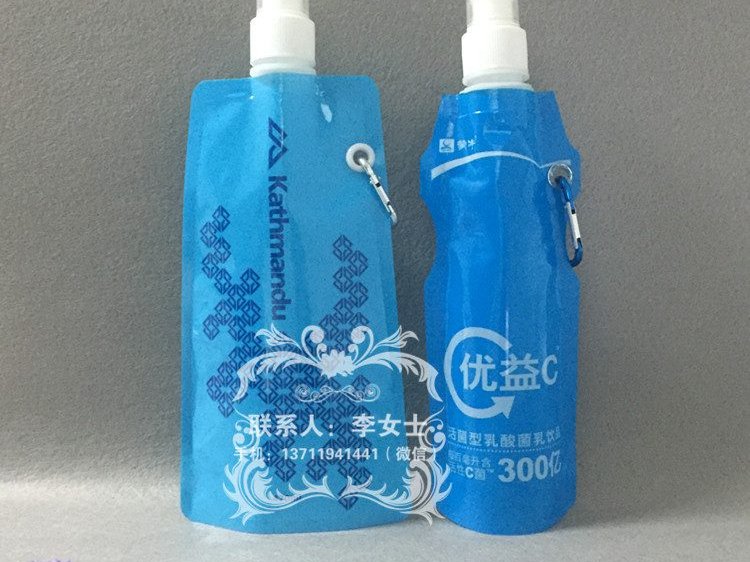 470ml Collapsible Liquid Packaging Pouch with Handle for Juice and Outdoor Use